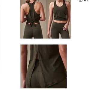 Lululemon Two with One Singlet Racerback Tank Olive Green size 8